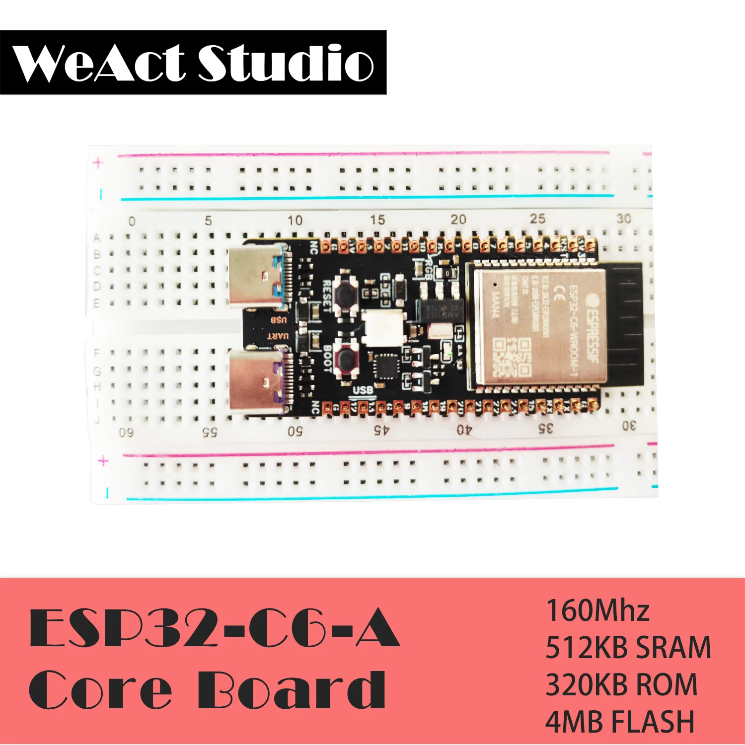ESP32-C6 개발 보드 ESP32C6 최소 시스템 보드 ESP32 코어 보드 RISC-V 에스프레시프 IoT WiFi6 블루투스 지그비 [WeAct-Studio-064]