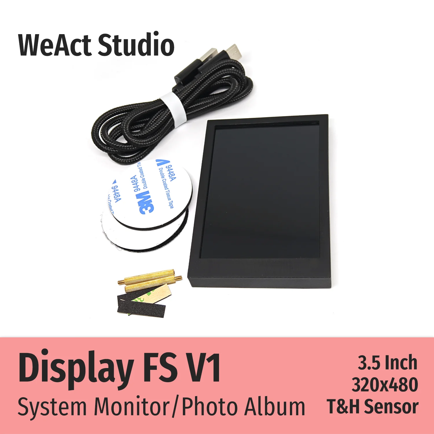 컴퓨터 CPU GPU RAM HDD 디스플레이용 IPS C 타입 보조 화면 320x480 시스템 모니터 사진 앨범 3.5 인치 [WeAct-Studio-057]