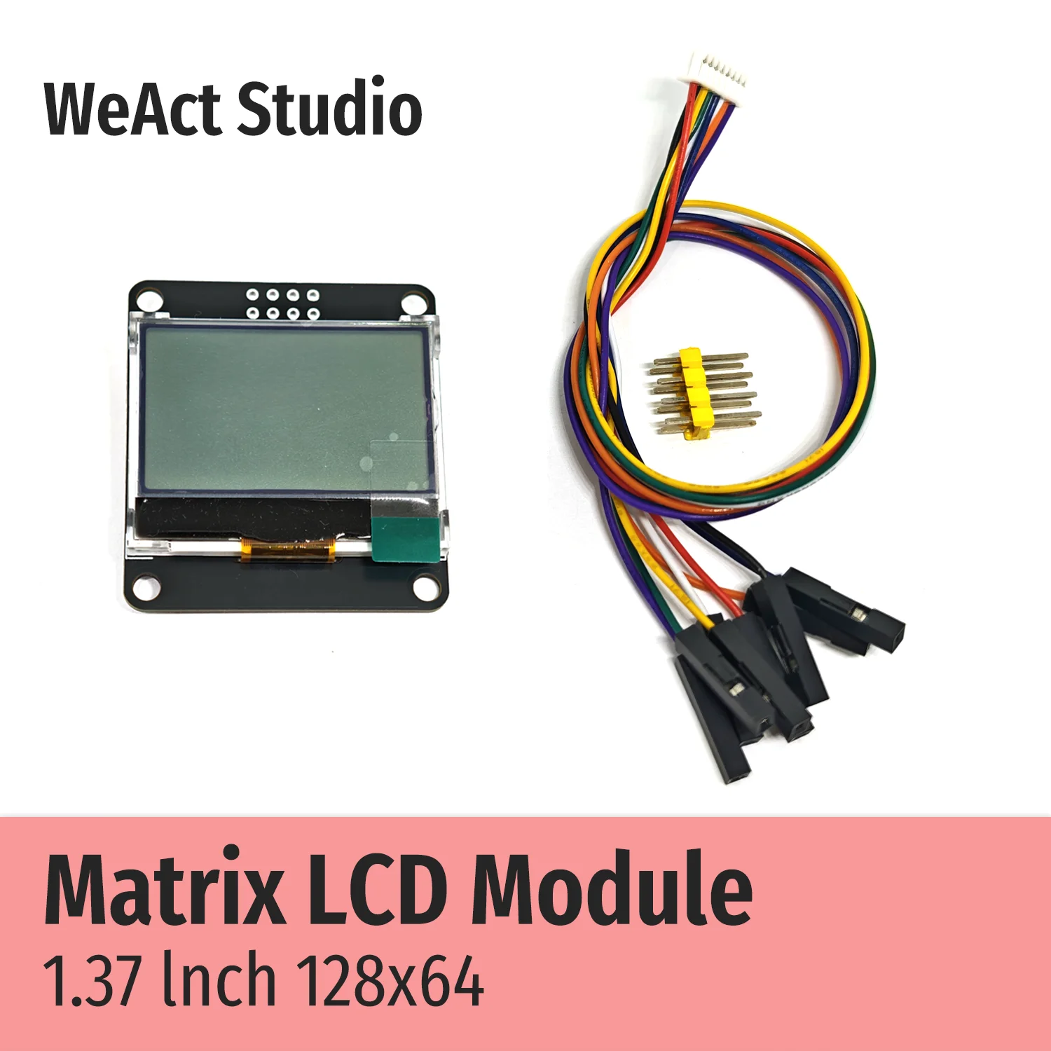 12864 1.37인치 1.37 매트릭스 LCD 모듈 SPI 인터페이스 AiP31567 드라이버 ST7567과 동일 [WeAct-Studio-063]