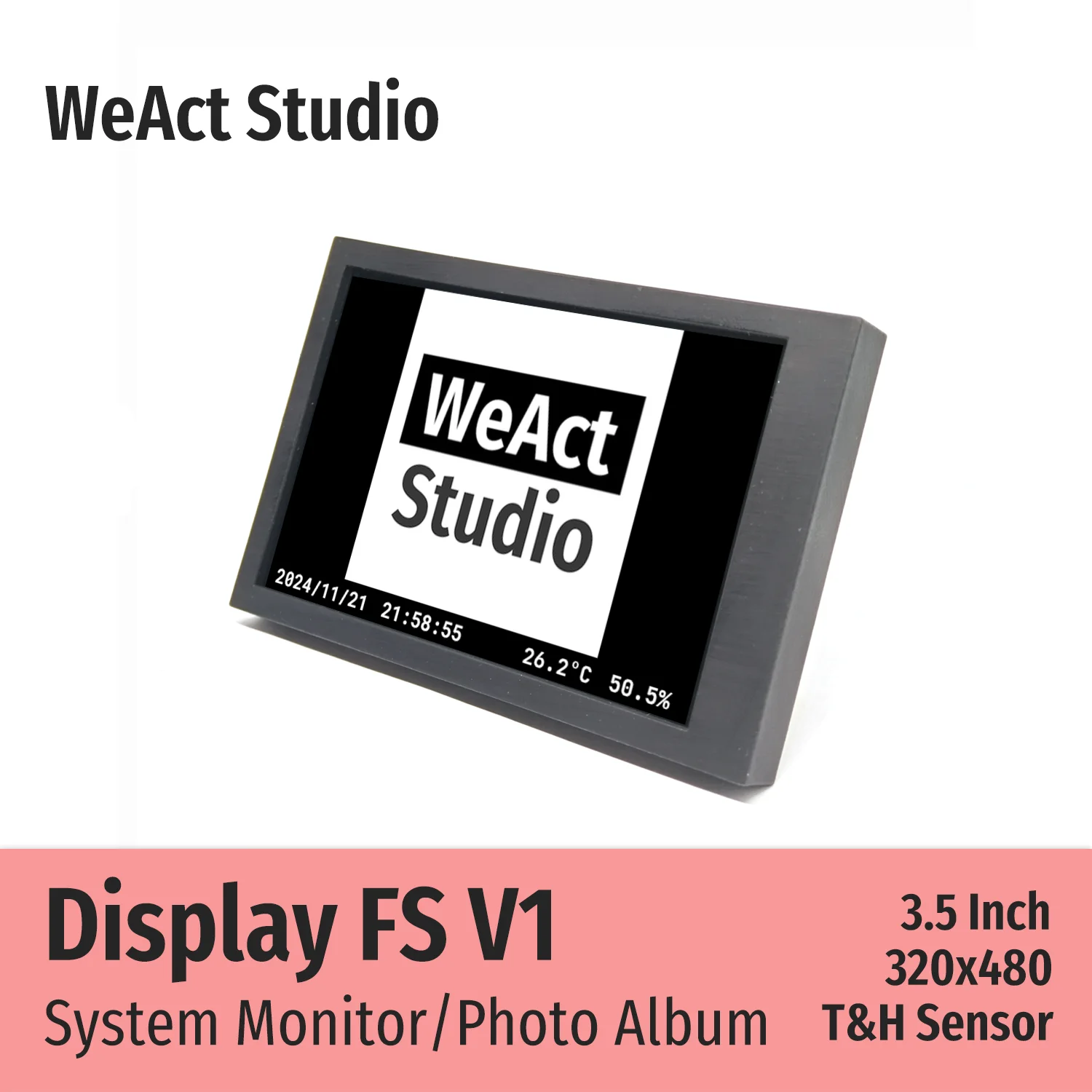 컴퓨터 CPU GPU RAM HDD 디스플레이용 IPS C 타입 보조 화면 320x480 시스템 모니터 사진 앨범 3.5 인치 [WeAct-Studio-057]