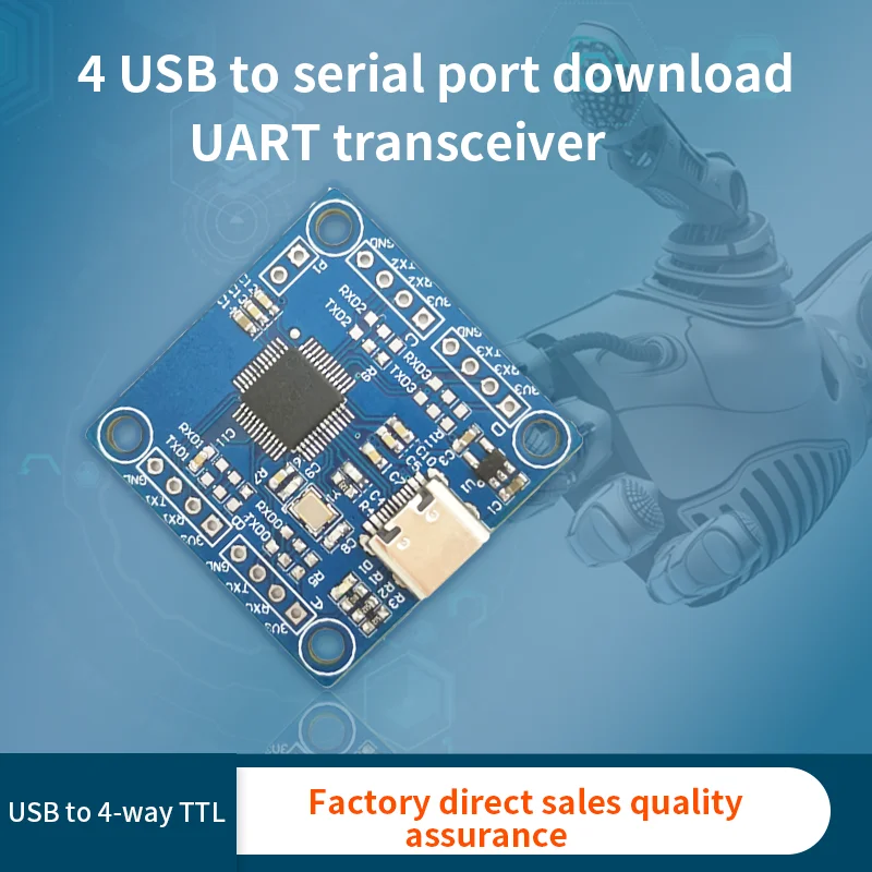 CH9344 USB-4채널 TTL 변환기 (4포트 USB-UART 다운로더)-직렬 통신 트랜시버 [LCTECH-13]