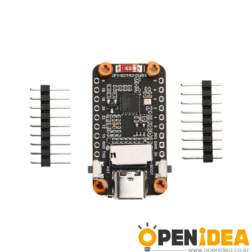원판배침 미용접 ESP32-C6 개발 보드 ST7789 1.47 인치 LCD 스크린 지지대 Wifi6 BT5 온보드 RISC-V32 프로세서 [ZTI45-067]