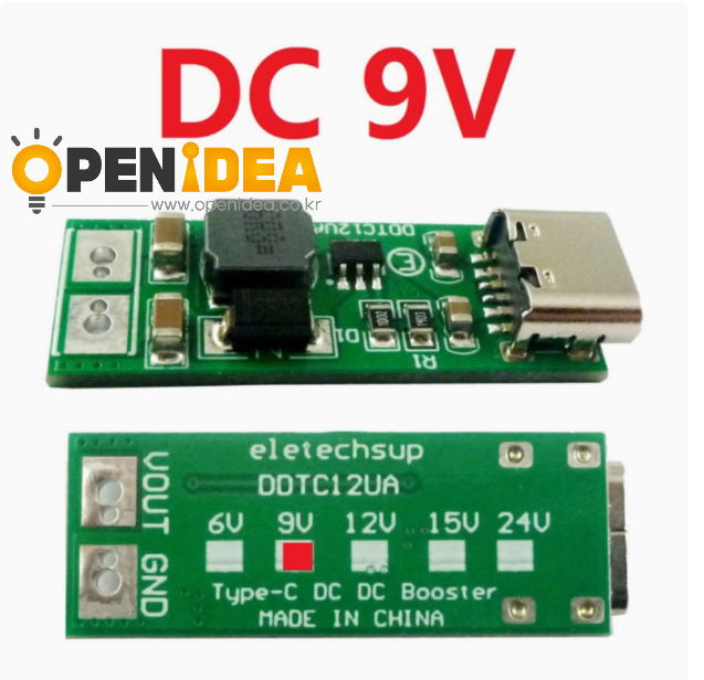 9V 9W 미니 Type-C USB DC 5V ~ 6V 9V 12V 15V 24V DC DC 부스트 스텝 업 컨버터 PWM PFM 전압 조정기 모듈 [ZTA180-073]