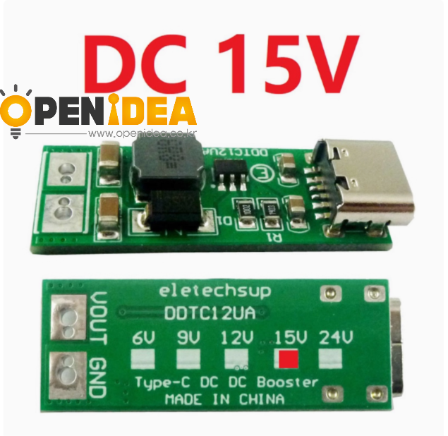 15V 9W 미니 Type-C USB DC 5V ~ 6V 9V 12V 15V 24V DC DC 부스트 스텝 업 컨버터 PWM PFM 전압 조정기 모듈 [ZTA180-075]