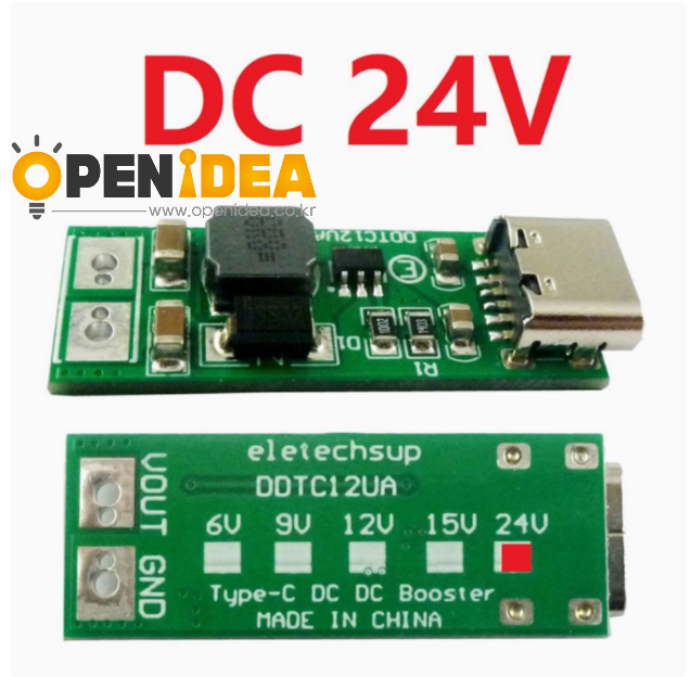 24V 9W 미니 Type-C USB DC 5V ~ 6V 9V 12V 15V 24V DC DC 부스트 스텝 업 컨버터 PWM PFM 전압 조정기 모듈 [ZTA180-076]