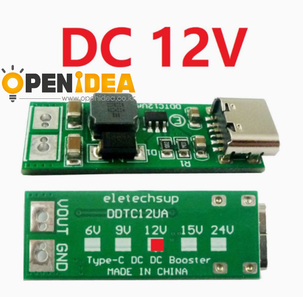 12V 9W 미니 Type-C USB DC 5V ~ 6V 9V 12V 15V 24V DC DC 부스트 스텝 업 컨버터 PWM PFM 전압 조정기 모듈 [ZTA180-074]