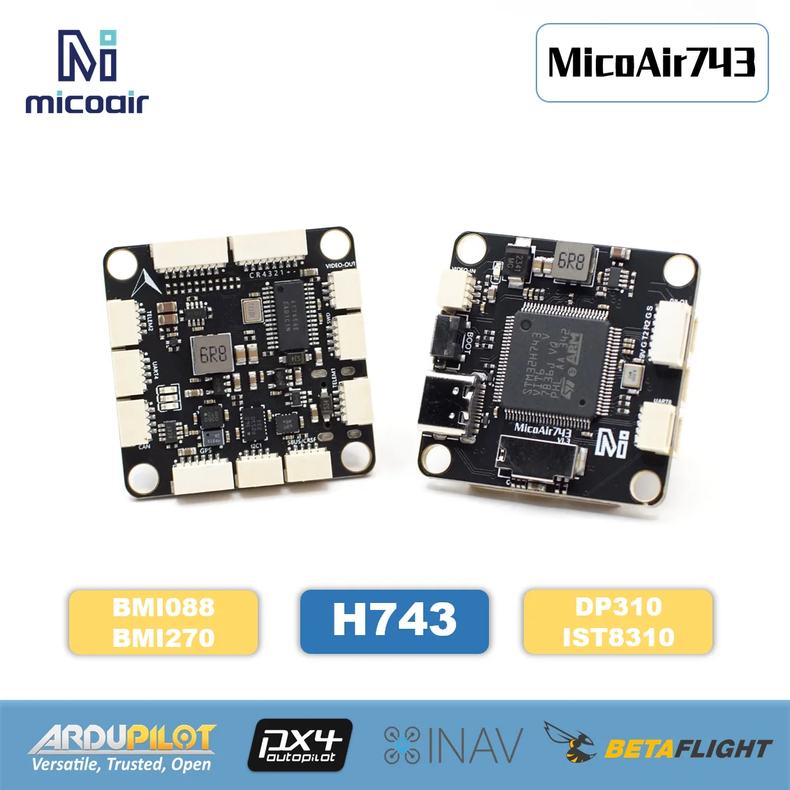 MicoAir743 플라이트 컨트롤러 (고성능 30x30 듀얼 IMU ArduPilot 펌웨어 지원) [MicoAir-9]