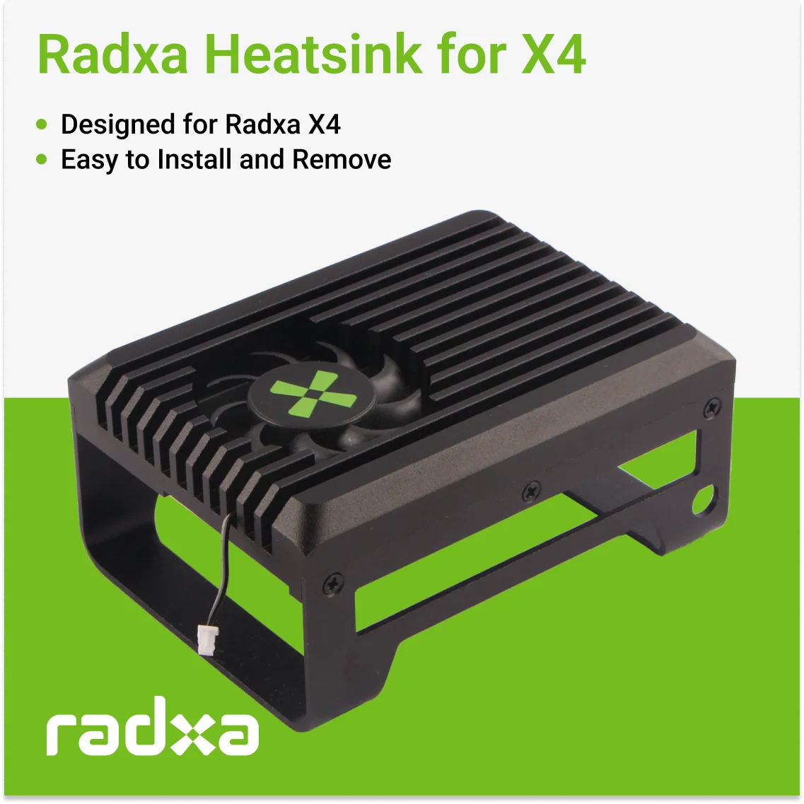 X4 전용 풀 메탈 방열판 능동식 냉각 지원 더 강력한 방열 효과 [RADXA-67]