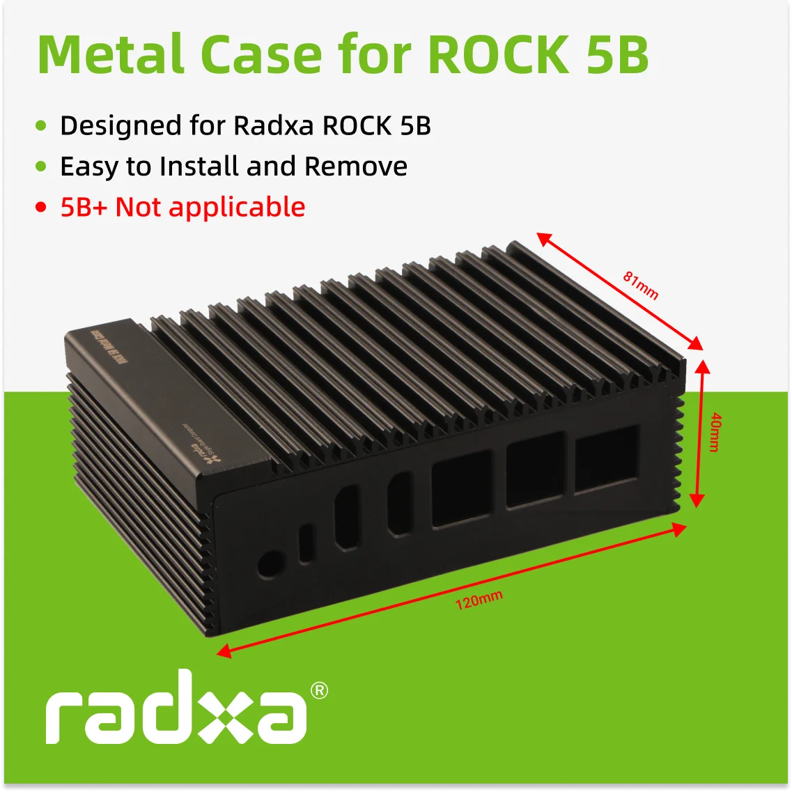 ROCK 5B 메탈 방열 케이스 알루미늄 제조 효율적 쉬운 설치 [RADXA-66]