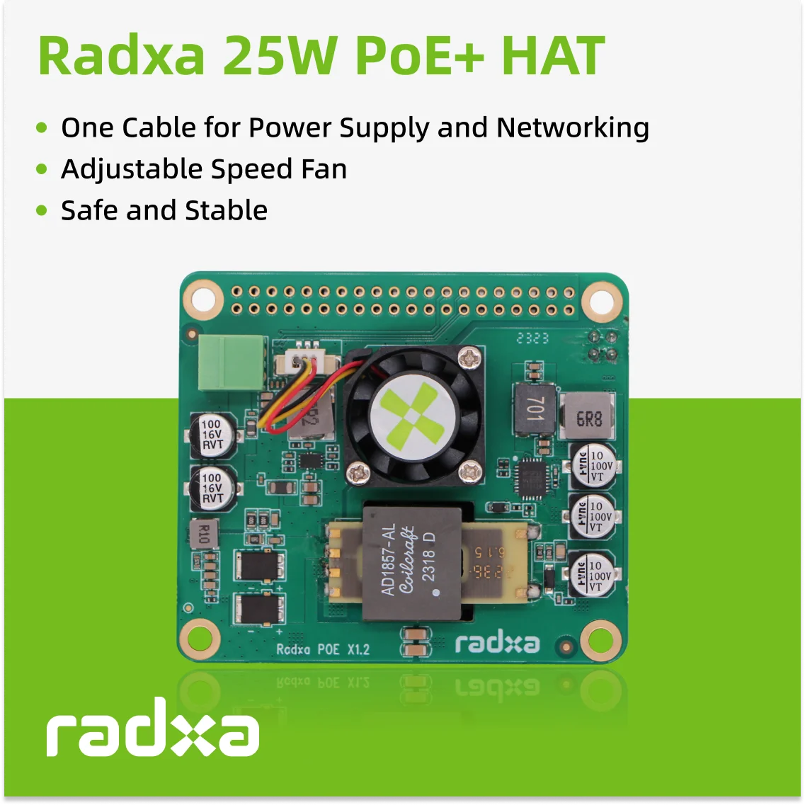 POE (Power over Ethernet) 모듈-ROCK 5B+3 시리즈-5A 등 SBC 호환 [RADXA-74]