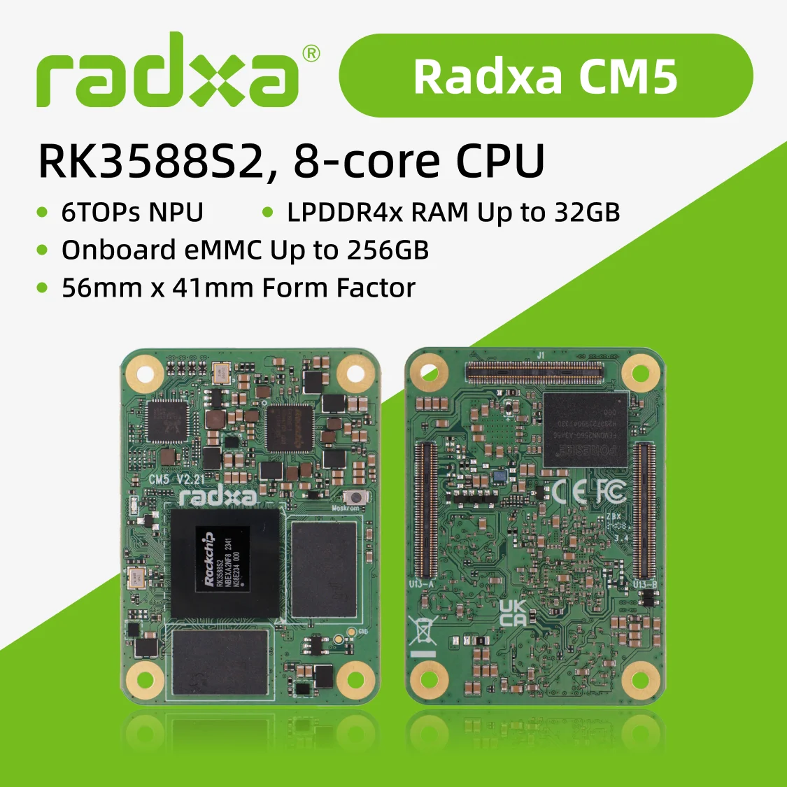 CM5 RK3588S2 옥타코어 CPU 코어 보드 컴퓨팅 모듈 라즈베리 파이 호환 [RADXA-75]