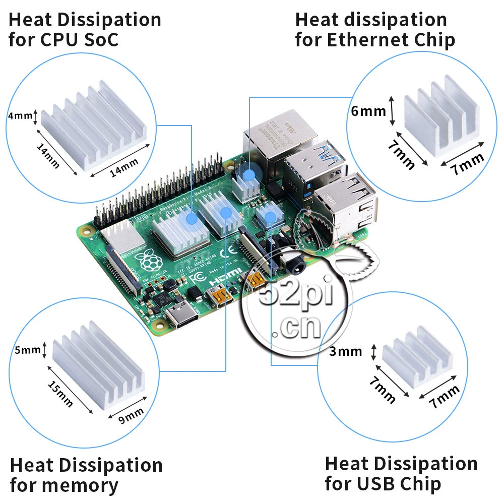 Raspberry Pi 라즈베리파이 4B 2B 3B 3B+ 용 방열팬 아크릴 케이스 [52PI-025]