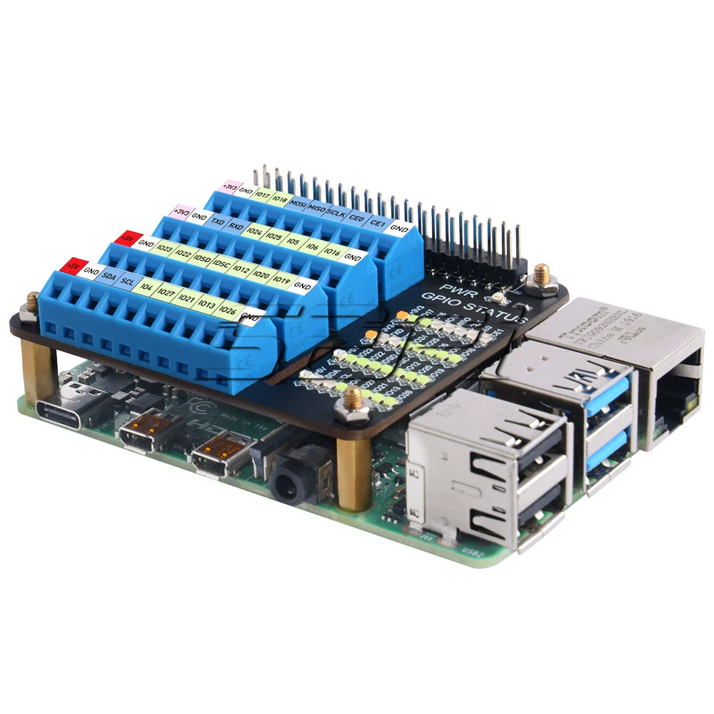 라즈베리파이 Raspberry Pi 시리즈 GPIO 나사 단자 확장판 적용 [52PI-036]