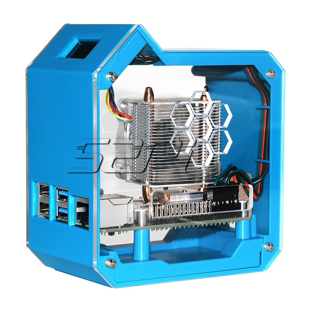 라즈베리파이 4B ABS 아이스타워 라디에이터 케이스 0.96스크린 장착 Raspberry Pi [52PI-051]
