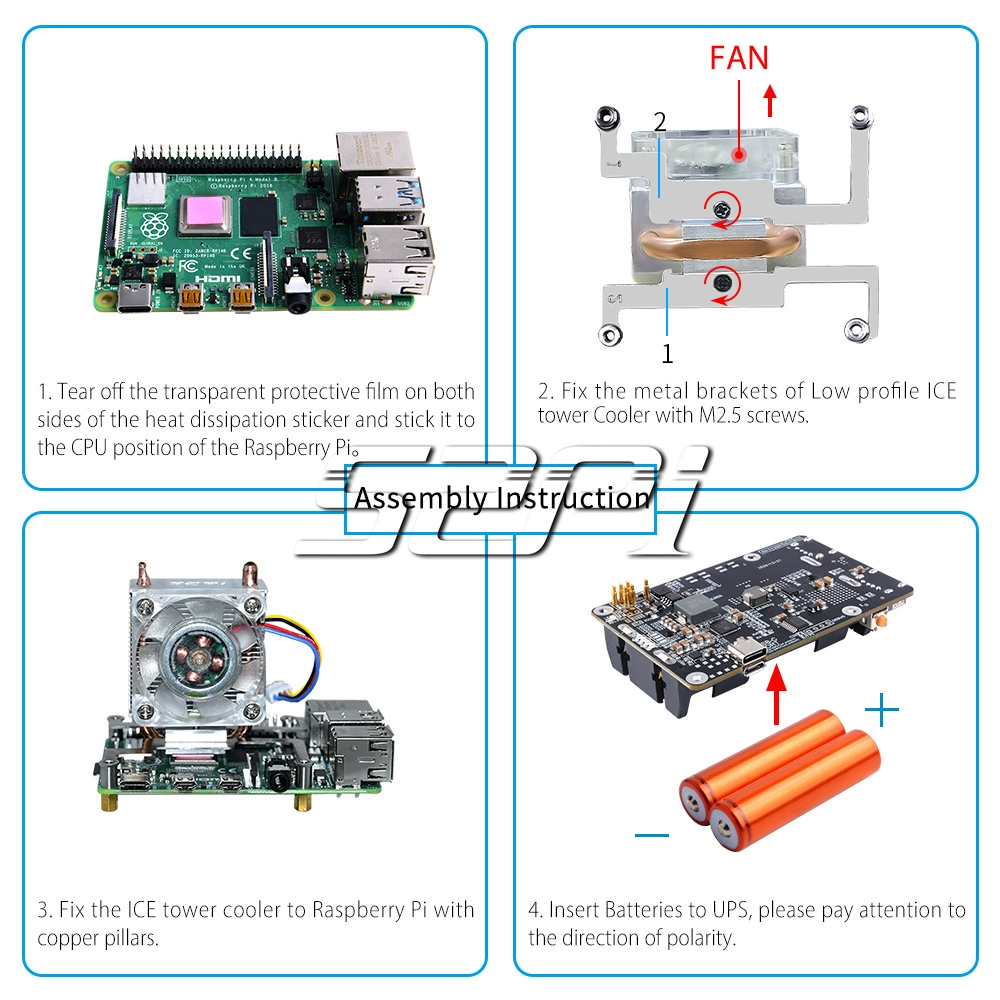 라즈베리파이 4B ABS UPS 파워모듈 탑재형 섀시 Raspberry Pi 4B [52PI-052]