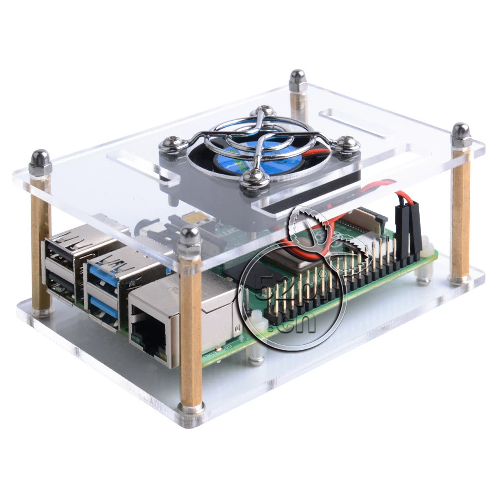 Raspberry Pi 라즈베리파이 4B 2B 3B 3B+ 용 방열팬 아크릴 케이스 [52PI-025]