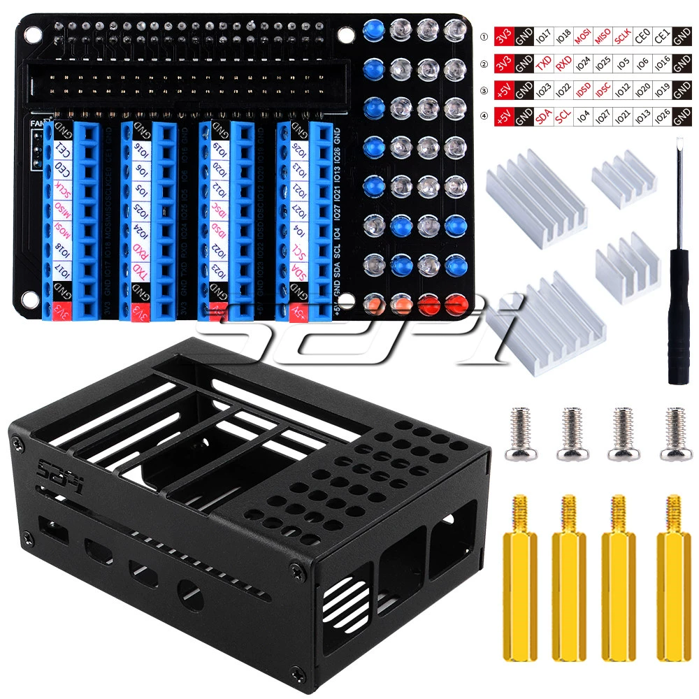 Raspberry Pi 4 GPIO 용 확장판 케이스 세트 [52PI-043]