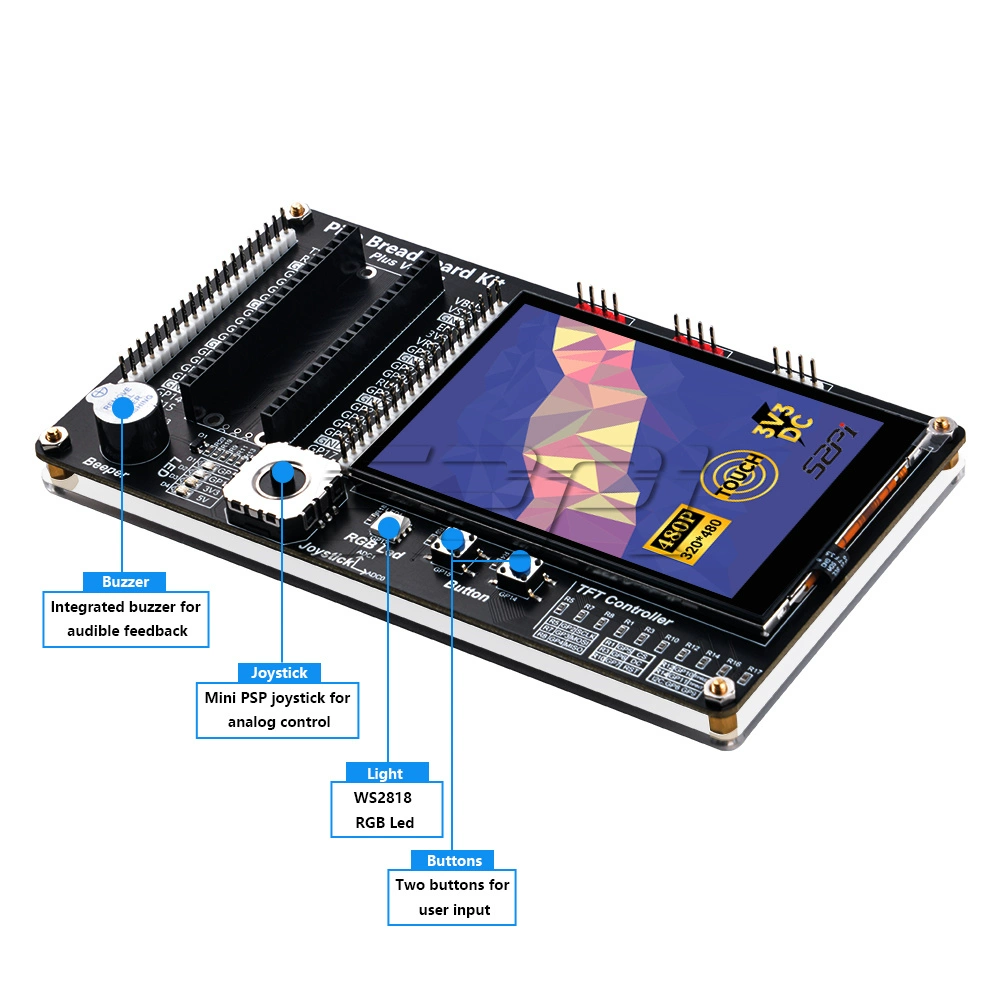 Raspberry Pi Pi Pico 라즈베리파이 파이 피코 확장팩 (터치스크린 3.5인치 포함) 키트 [52PI-046]