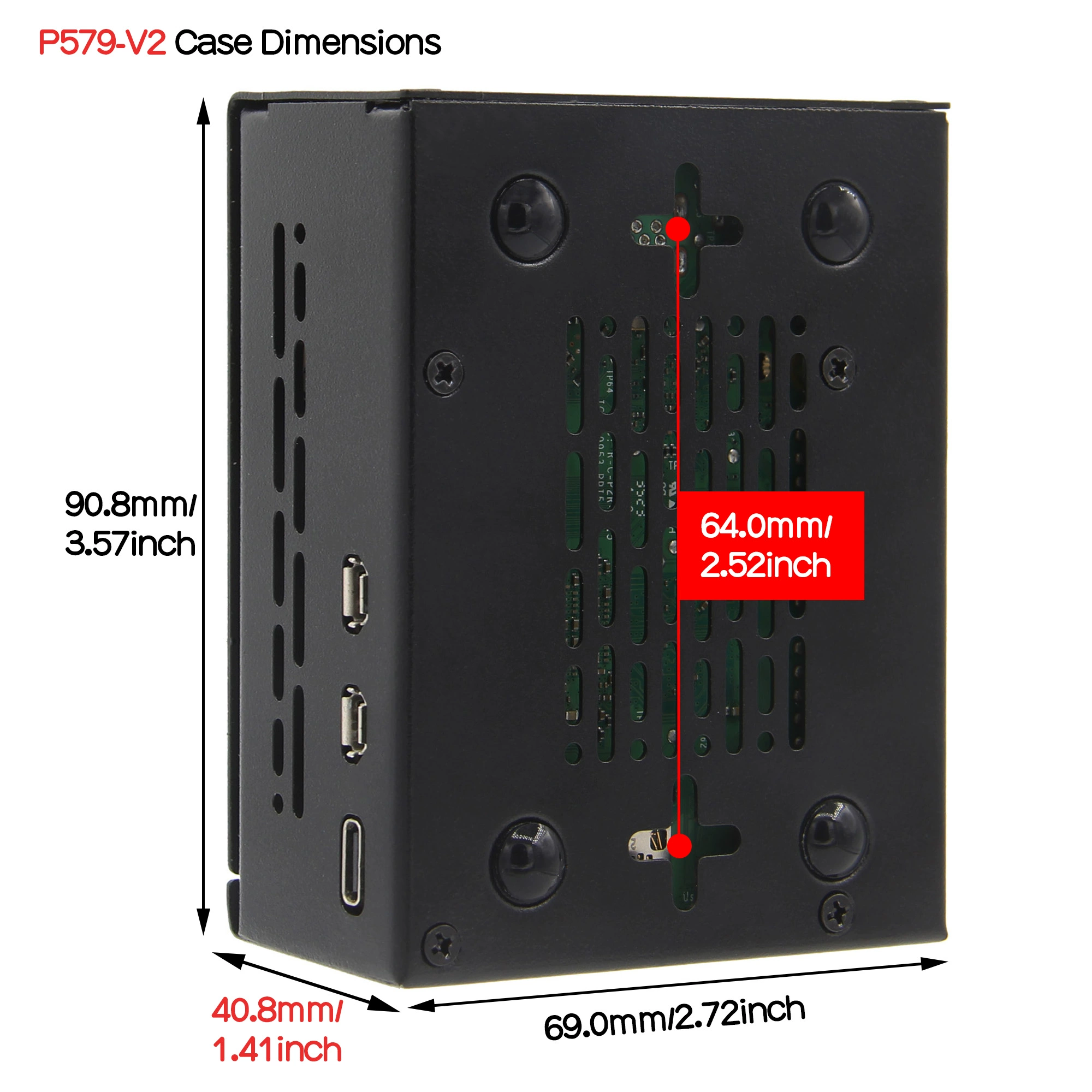 라즈베리 파이5PI5 전용 PCle을 M. 2NVMe 프로토콜 M. 2 솔리드 스테이트 확장 보드 케이스 P579 [ZTZ25-001]