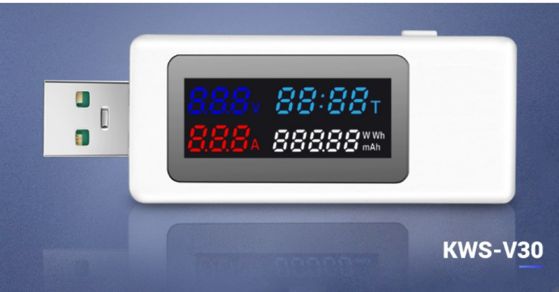 usb 전류 전압 용량 전력 측정기 휴대폰 충전기 프로토콜 KWS-V30 모니터 [ZTJ65-007]