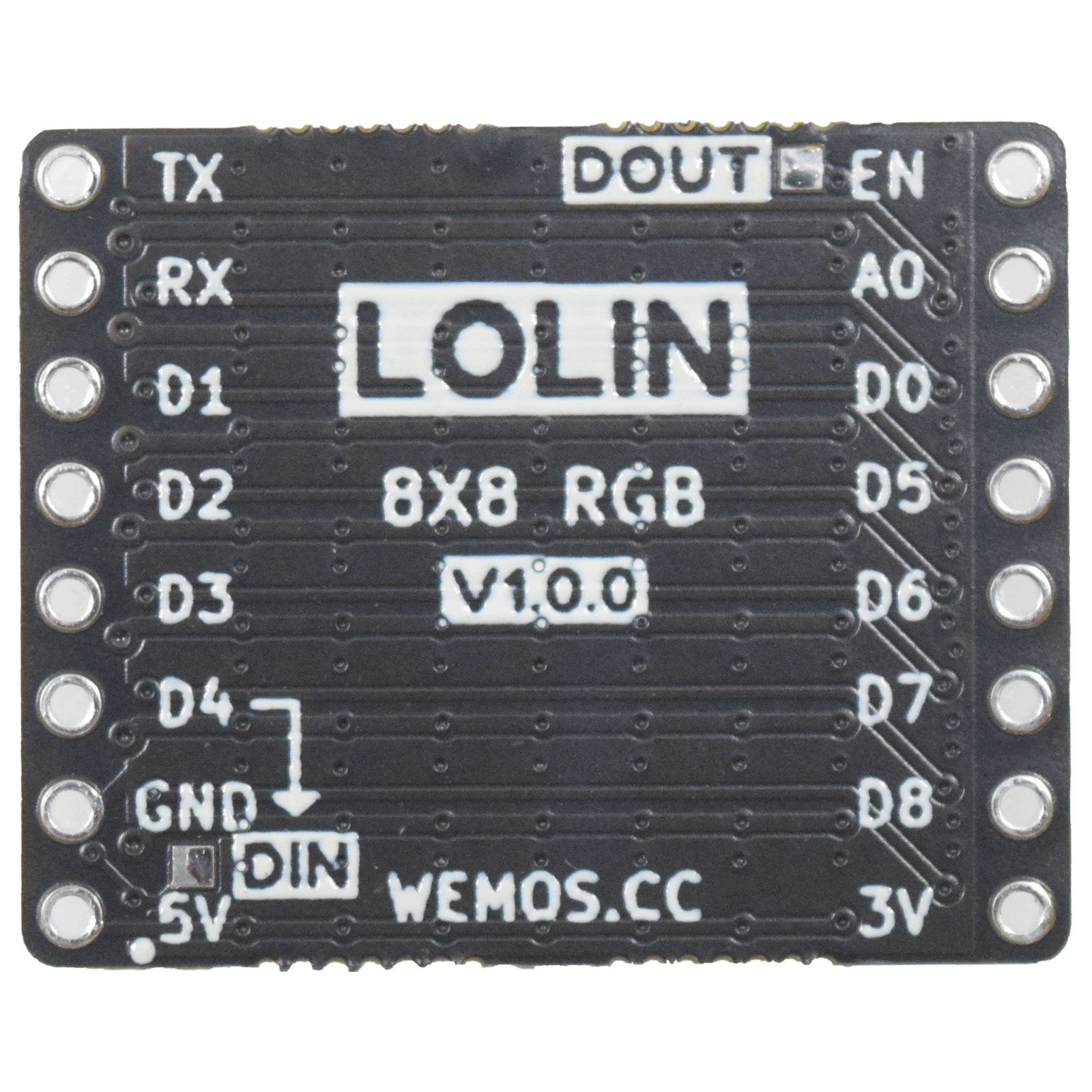 8x8 RGB 확장 버전 V1.0.0  64x WS2812B 2020 [LOLIN-019]