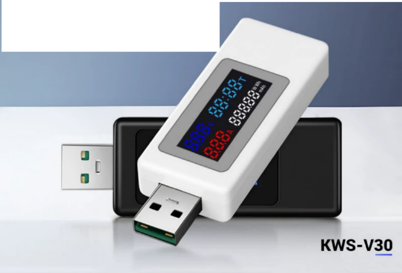 usb 전류 전압 용량 전력 측정기 휴대폰 충전기 프로토콜 KWS-V30 모니터 [ZTJ65-007]