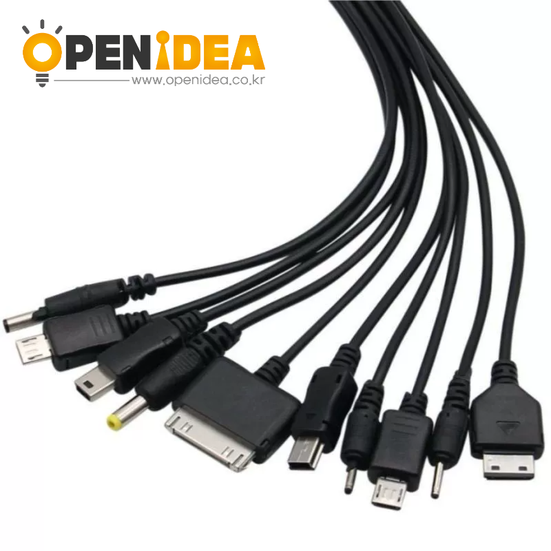 USB 1개 휴대폰 만능 충전 코드/멀티탭 10개 휴대폰 만능 충전 코드/멀티탭 10개 1개 충전 코드 TYPEC 전원 코드 [ZBC007-002]