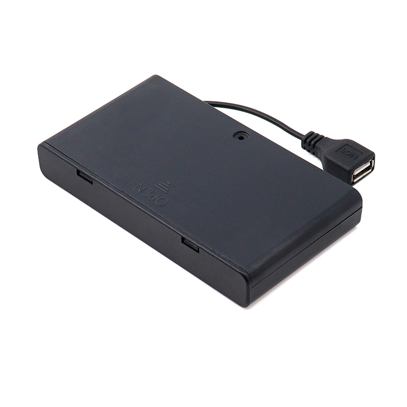 8개 5호 배터리 박스 (커버 + 스위치 내장 USB 암 단자 LED 간판 전원용 12V 출력) [ZAC06-007]