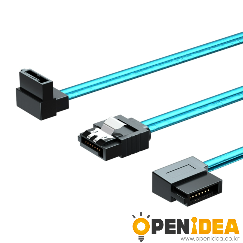 SATA 3.0 케이블 SATA3 알루미늄 폴리이드 실드 6GB-s 하드디스크 연결선 100cm 직커넥터-90도 커넥터 [ZBN001-007]