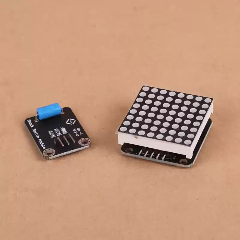 진동 센서 8x8 도트 매트릭스 표정 표시 시스템 (Arduino-메가파이 보드 초보자 학습용) [Xyuanli-138]