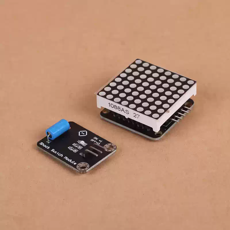 진동 센서 8x8 도트 매트릭스 표정 표시 시스템 (Arduino-메가파이 보드 초보자 학습용) [Xyuanli-138]