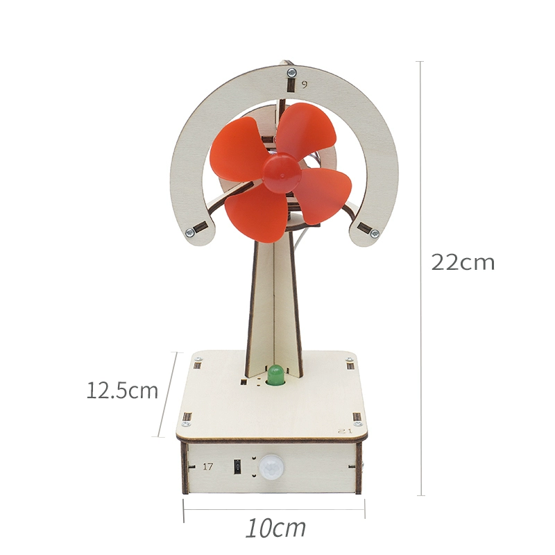 인체 감지 스마트 회전 선풍기 - 어린이 과학교구 창의 발명 DIY 키트 (전자 회로 실험용) [Hello-STEM-252]