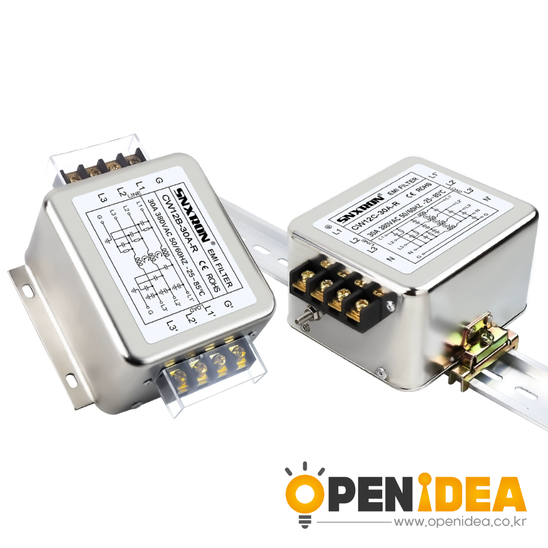 380V 3상 3선식 교류 CW12B 필터 4선식 CW12C-20A 30A 40A - R단자 레일 PL 간섭 방지 [ZHE004-008]