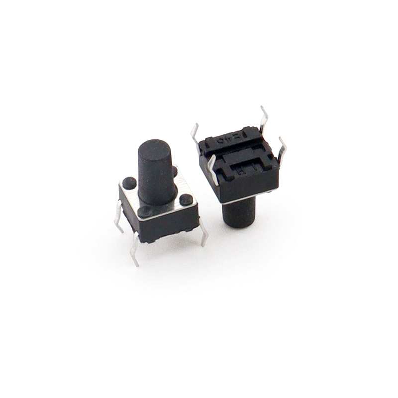 6×6mm 직립형 마이크로 스위치 (4핀) - 높이 5-6-7-8-9-10-12-13-14-17-18mm 옵션 [ZSA028-007]