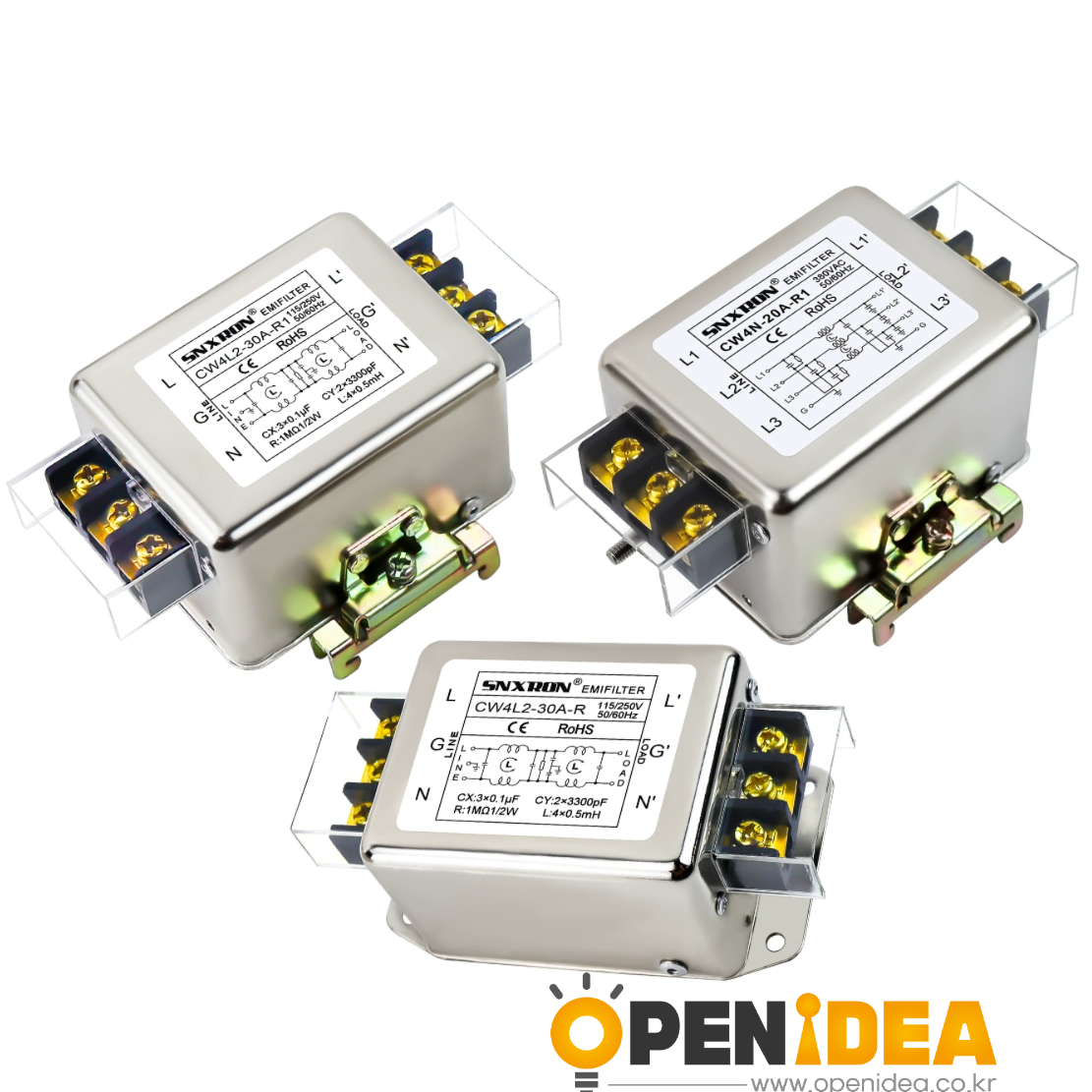 교류 전원 필터 단상 220V 단자대 CW4L2-10A20A30A-R 레일 간섭 삼상 380V [ZHE004-002]