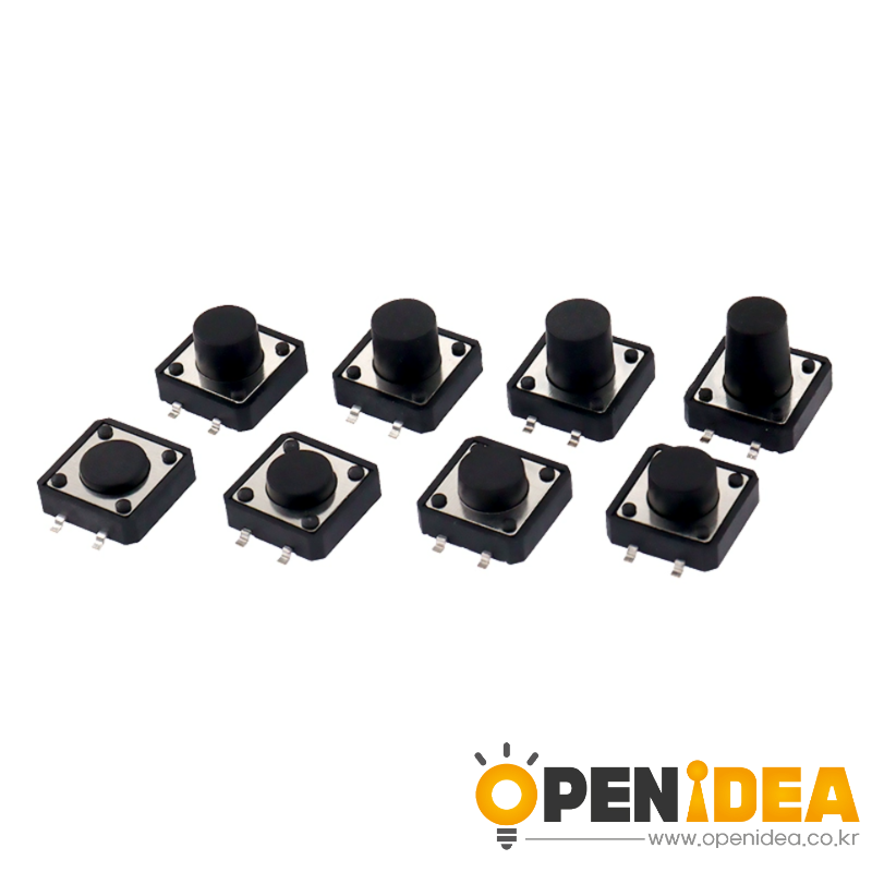 표면 실장형(SMD) 경량 터치 스위치 - 12×12mm 크기 높이 4.3-5-6-7.3-8-9-10mm 옵션 4핀 설계 [ZSA028-011]