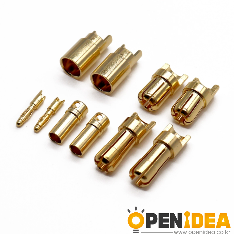 항공모델용 순수 구리 도금 랜턴 바나나 플러그 (2-3.5-4-5.5-6-8mm) - 모터-전자변속기(ESC)용 암수 커넥터 [ZCF25-069]