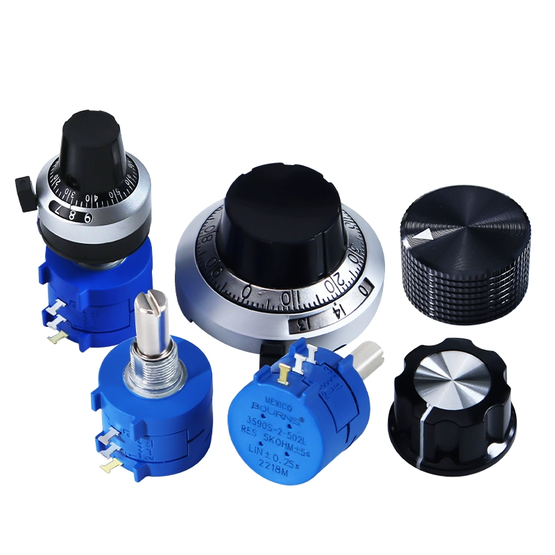BOURNS 멀티턴 와이어와운드 포텐셔미터 3590S-2 501L 102L 103L 202L 104L 스케일 노브+A03 노브 장착 내경 6.4mm [ZCM059-050]