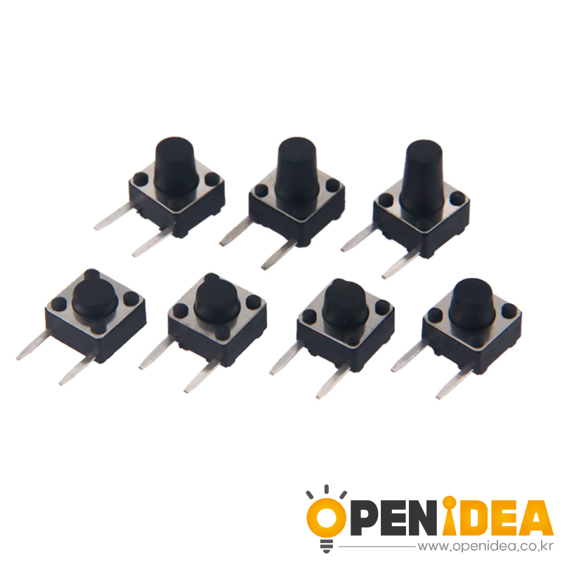 6×6mm 측면 핀 경량 스위치 (와이드 마운트형) - 높이 4.3-5-5.5-6-7-8-9mm 옵션 2핀 측면 배치 [ZSA028-014]