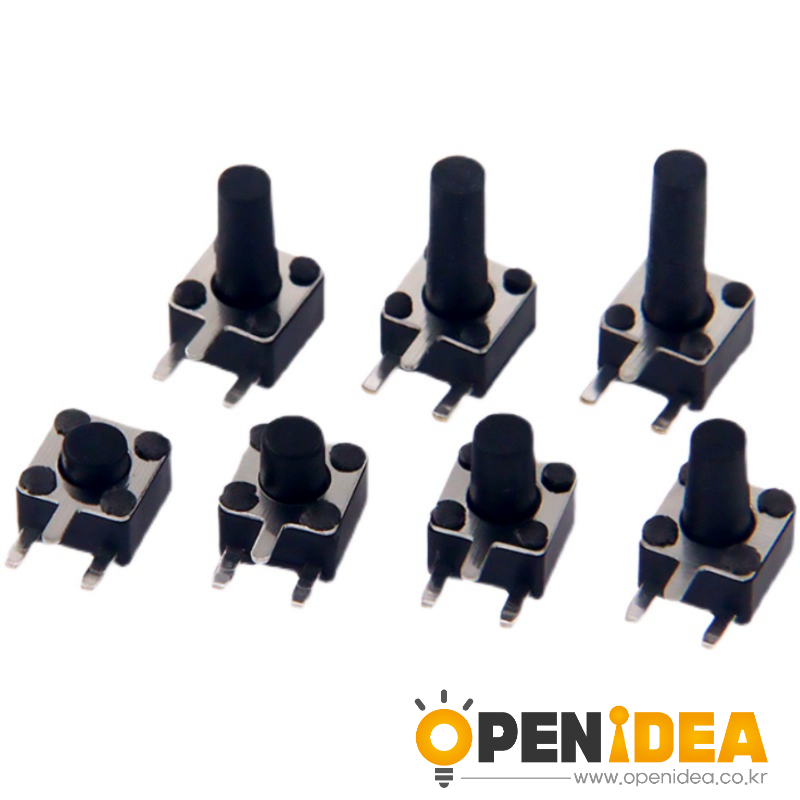 4.5×4.5mm 측면 장착형 경량 터치 스위치 (높이 3.8-5-6-7-8-9-10mm 옵션 측면 3핀) [ZSA028-010]