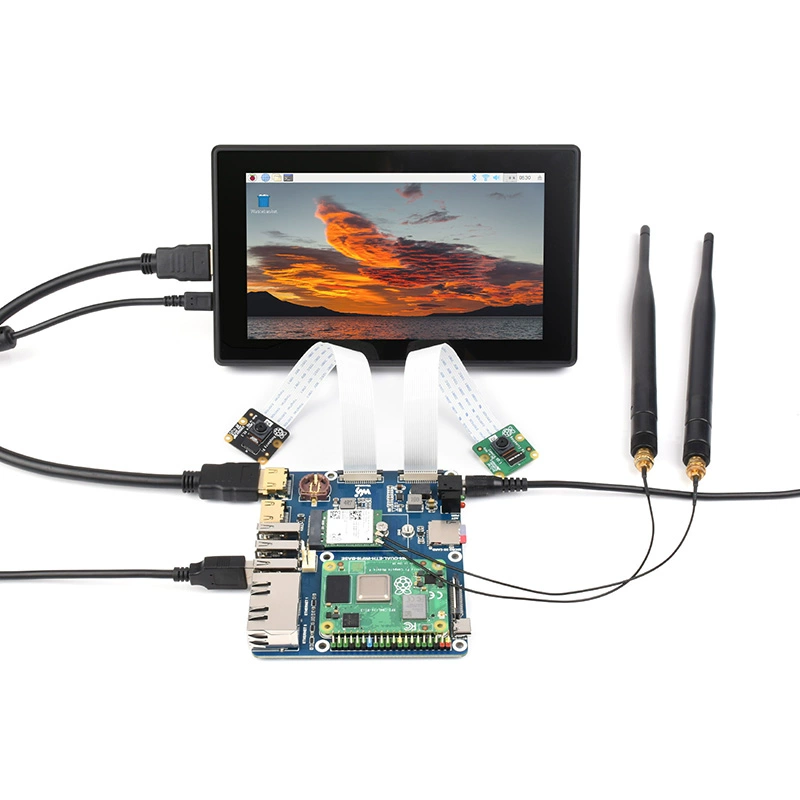 CM4 WiFi6 듀얼 네트워크 확장 보드 - 컴퓨트 모듈 코어 보드 온보드 M.2 E KEY 인터페이스 CM4-DUAL-ETH-WIFI6-BASE [ZTW40-337]