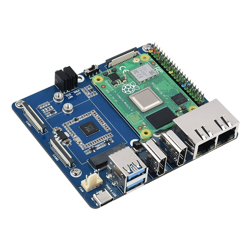 CM4 코어 보드 기판 - IoT 모듈 듀얼 기가비트 랜 포트 5G-4G 확장 보드 CM4-DUAL-ETH-4G-5G-BASE [ZTW40-336]