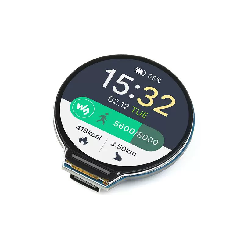 RP2350 1.28인치 LCD 개발보드 (원형 스크린 IPS Type-C 인터페이스 케이스 포함) [ZTI45-291]