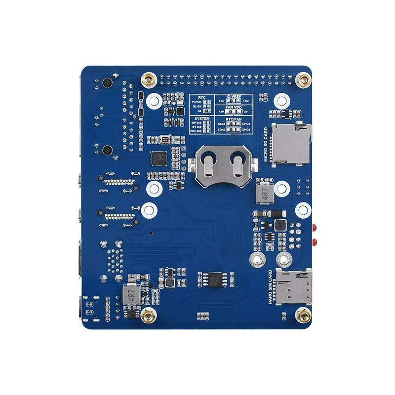 CM4 코어 보드 기판 - IoT 모듈 듀얼 기가비트 랜 포트 5G-4G 확장 보드 CM4-DUAL-ETH-4G-5G-BASE [ZTW40-336]