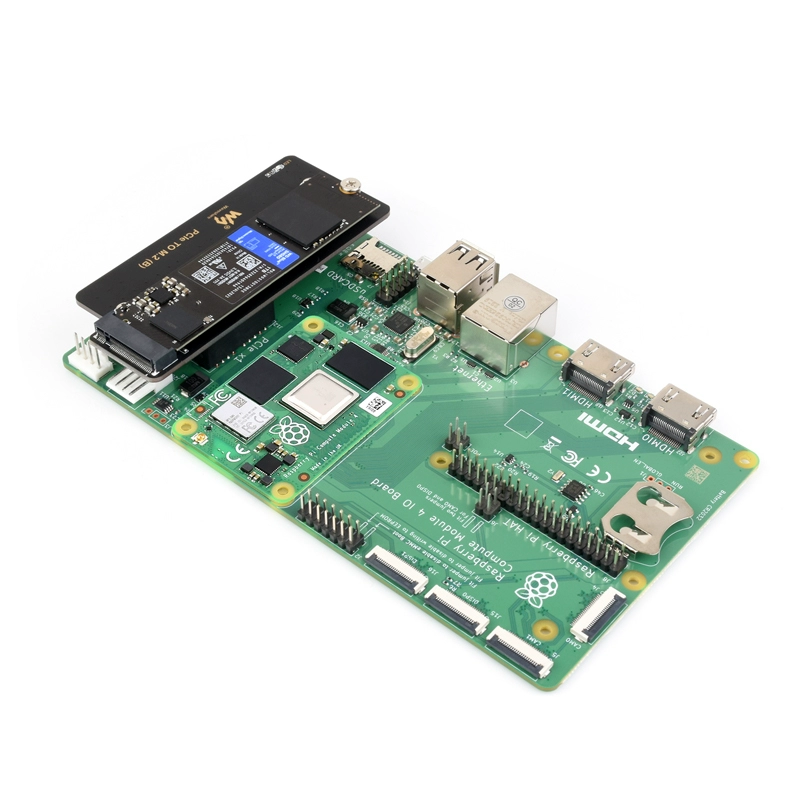 CM4 PCIe to M.2 확장 보드-SSD 솔리드 스테이트 드라이브 카드 (NVMe 프로토콜 고속 읽기-쓰기 지원) PCIe TO M.2 (B) [ZTW40-343]