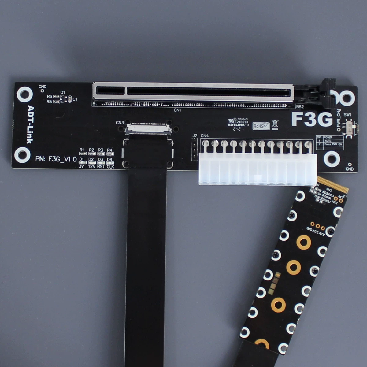 PCIe5.0 F3G 노트북 외장 그래픽카드 변환 M.2 NVMe 확장 도킹스테이션 (FFC 풀스피드 초연질 케이블) [ZBN001-041]