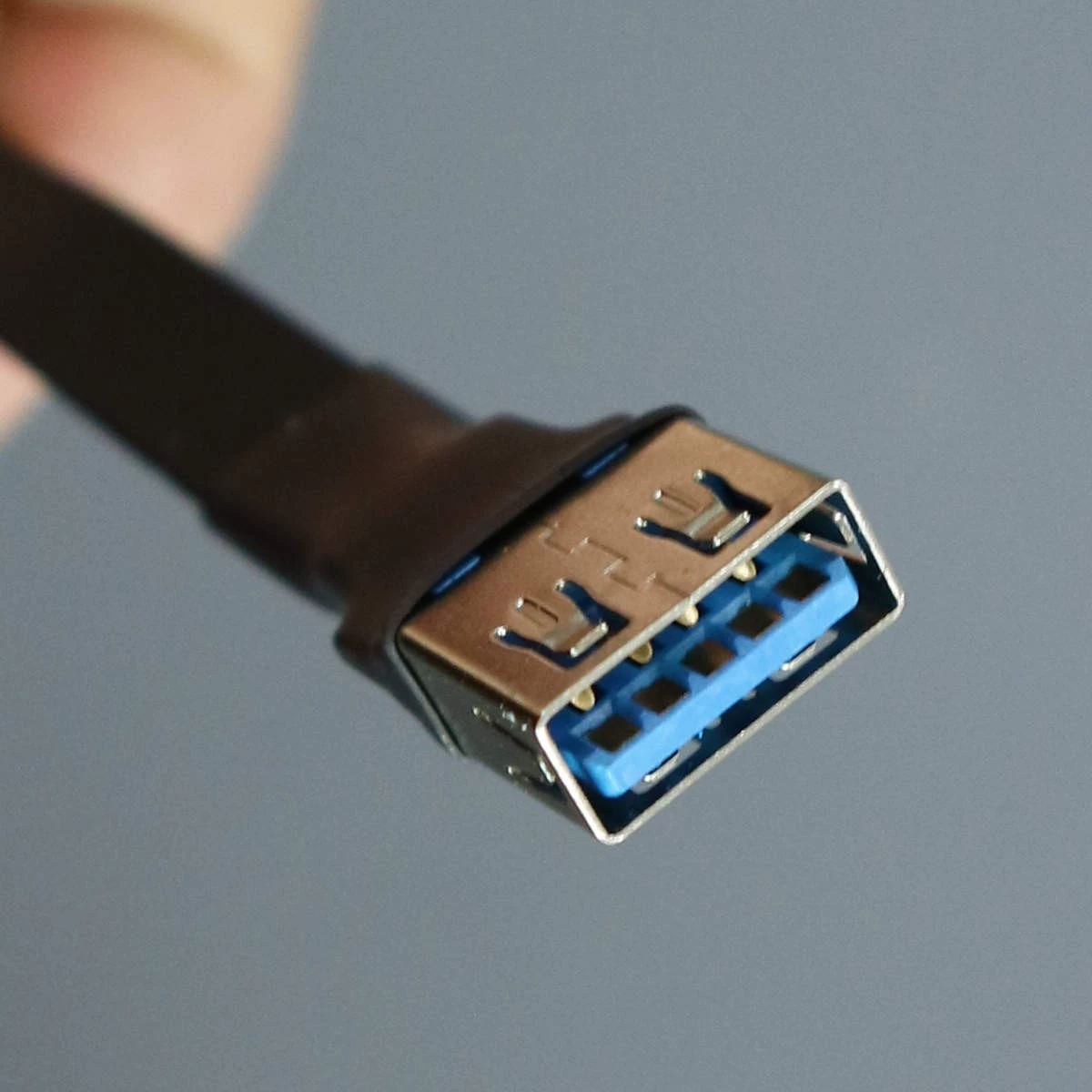 USB 3.0 A타입(공) to A타입(암) 초박형 플랫 변환 케이블 (더블 L형) 0.2m [ZBN001-061]