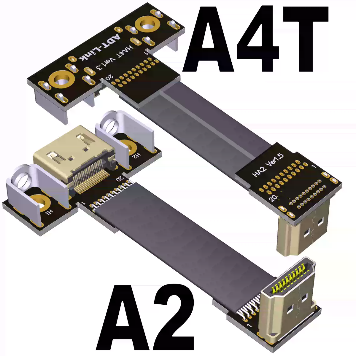 HDMI 2.0 암수 내장형 연장 케이블 2K-144Hz 및 4K-60Hz 지원 L자형 플랫 케이블 10cm [ZBN001-056]