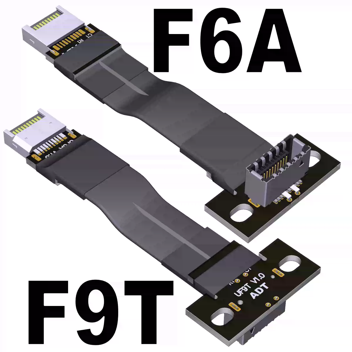 USB 3.2 연장 케이블 (나사 구멍 장착형) Type-E(공) to Type-E(암) - 메인보드 전후면 케이스용 F9T-F6A 20P 0.2m [ZBN001-060]
