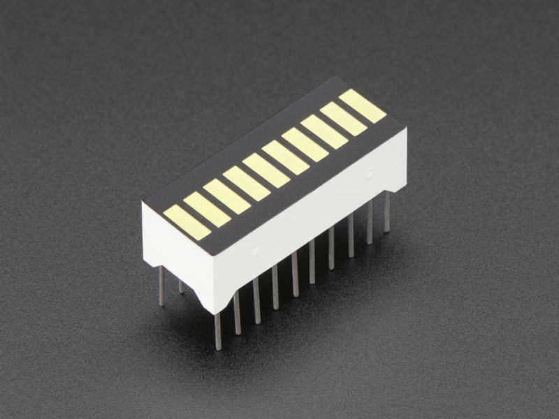 10 Segment Light Bar Graph LED Display - White - KWL-R1025WB-Y